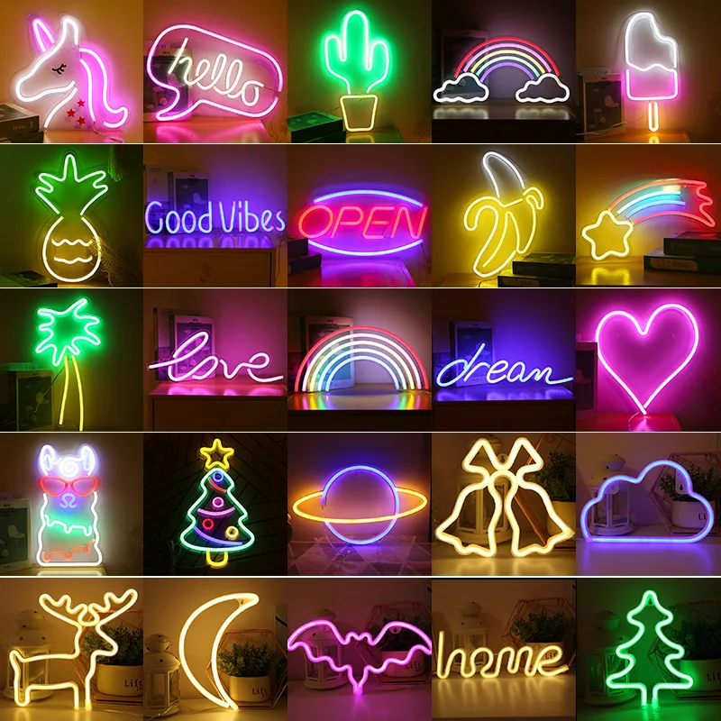 

LED Neon Night Light Art Sign Wall Room Home Party Bar Cabaret Wedding Decoration Room Home Wall Hanging Neon Sign Nightlight