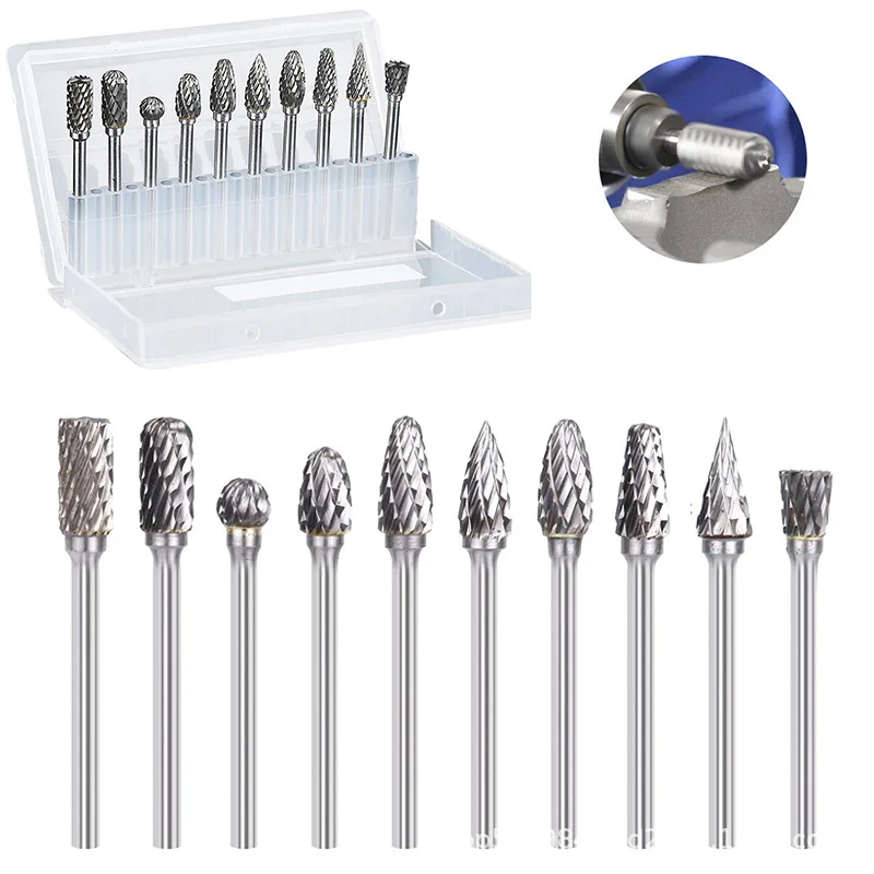 

Новинка, Фрезерный резак с хвостовиком 1/8 дюйма из карбида вольфрама, вращающийся инструмент, заусенцы, двойная Алмазная Бриллиантовая фрез...