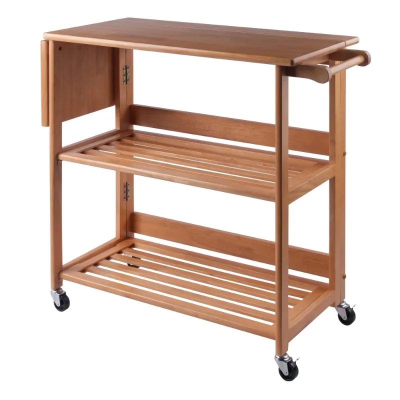 

Winsome Wood Radley Foldable Utility Kitchen Cart, Light Oak Finish rolling cart