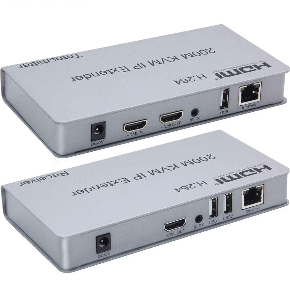 

200 м KVM HDMI удлинитель по RJ45 Ethernet Cat5e Cat6 кабельный конвертер TX RX Поддержка USB мышь удлинитель клавиатуры один к многим