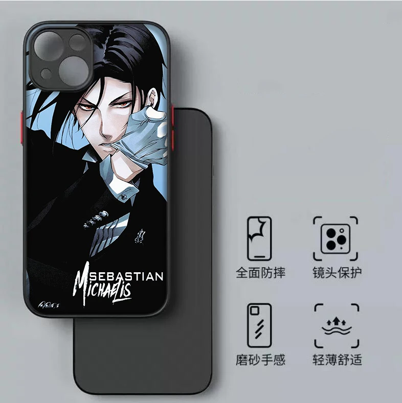 Черный Батлер Kuroshitsuji Защитный Мягкий чехол для iPhone 15 14 Plus 13 12 11 X XS XR Pro Max Mini 8 7