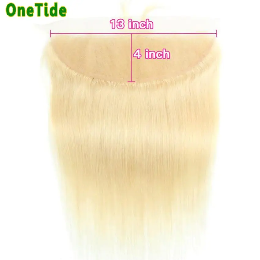 

613 Blonde Lace Frontal 13x4 HD Transparent Swiss Lace Frontal Straight Brazilian Remy Human Hair Extension 12-16 Inches