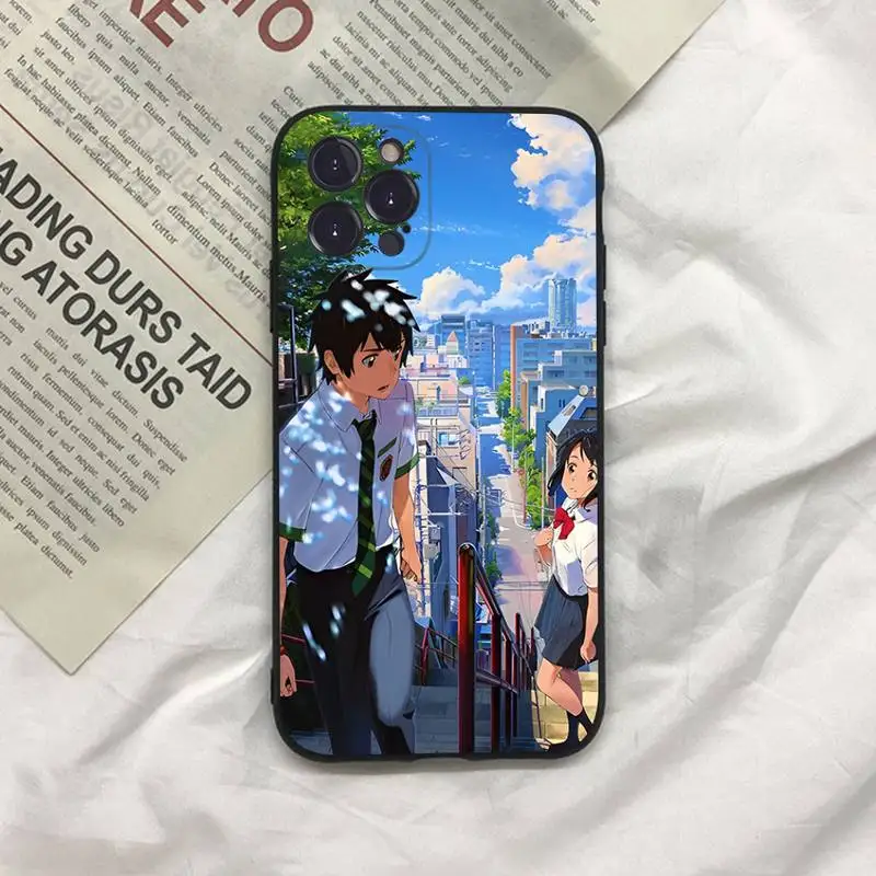Anime Your Name Phone Case For iPhone 13 Pro MAX 14 11 12 Mini X XS XR 6 7 8 Plus SE 2020 Soft TPU Cover