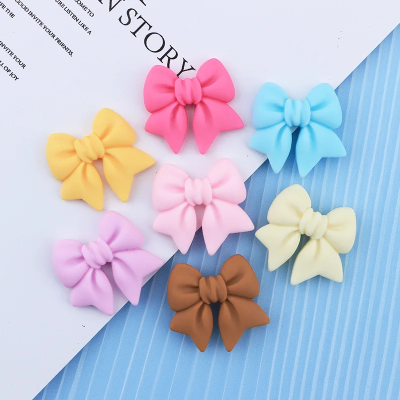 

7PCS 30*29mm Bowknot Resin Decoration Crafts Flatback Cabochon Scrapbooking Fit Phone Decor Embellishments DIY Accessories