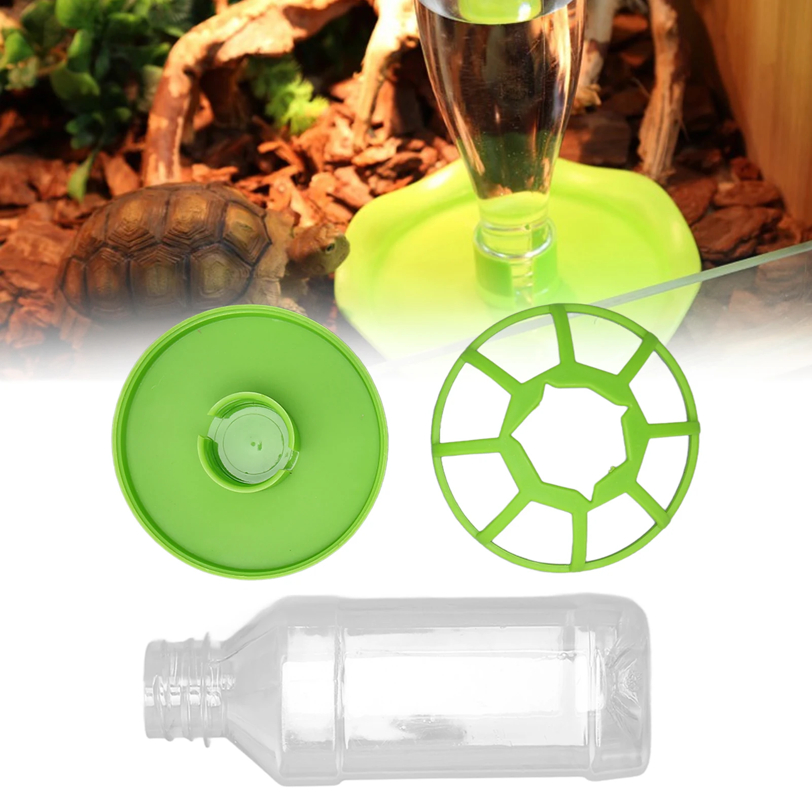 Reptile Water Bottle Turtle Automatic Feeder Waterer Dispenser With Water Bottle For Lizard Tortoise Chameleon