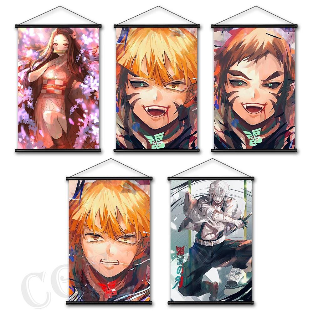 

Canvas Painting Poster Demon Slayer Wall Art Kamado Tanjirou Modular Anime Picture Hanging Scrolls For Living Room Home Decor