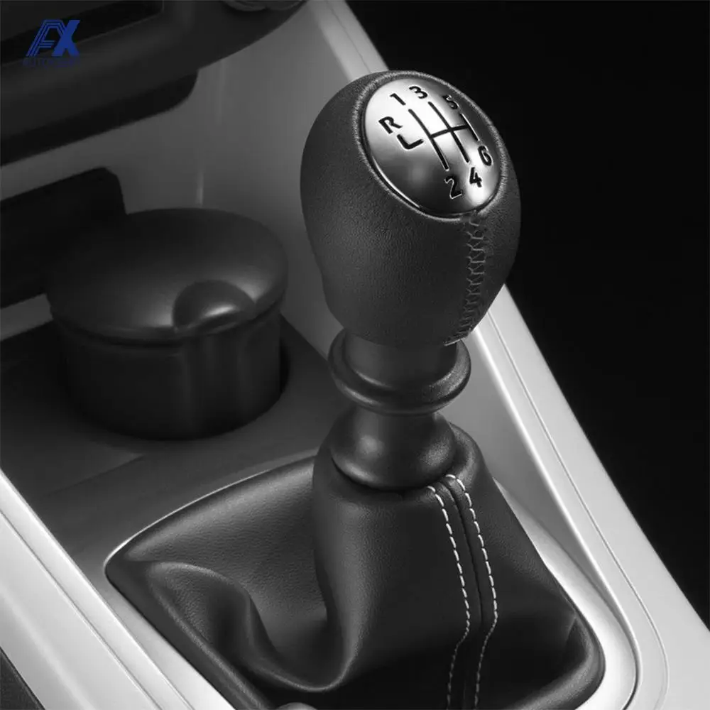 

6 Speed PU Leather Gear Shift Shifter Knob Lever Stick For Renault Megane Clio Laguna Scenic For Vauxhall For Opel