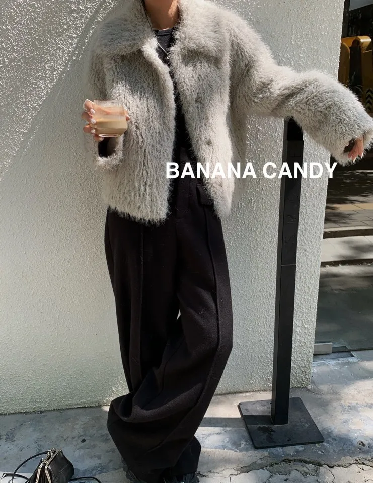 Winter new lapel short fur coat faux fur coat