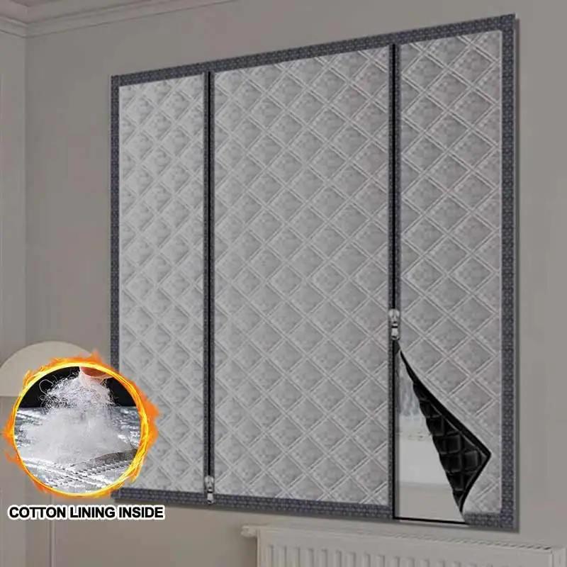 

Зимняя ветрозащитная штора на окно с хлопковой пленкой