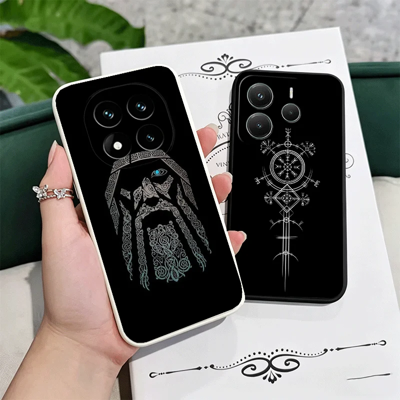 Фото Мягкий чехол Nordic Norse для Xiaomi Redmi Note 12 13 14 15 Pro Plus + 12S 11S 4G 11T 5G, черный, белый, парный чехол №1