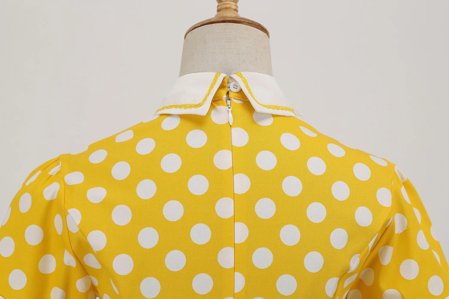 Женское винтажное платье в горошек SISHION желтое и зеленое ТРАПЕЦИЕВИДНОЕ