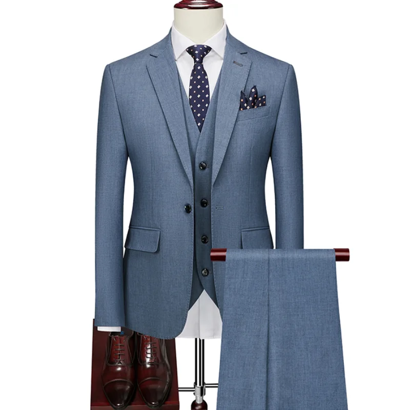 

(Jacket+Vest+Pants)Newest Fashion Homme Suit Business Mens Suits Wedding Suits For Men Ternos Masculinos Slim Fit Tuxedos 3Piece