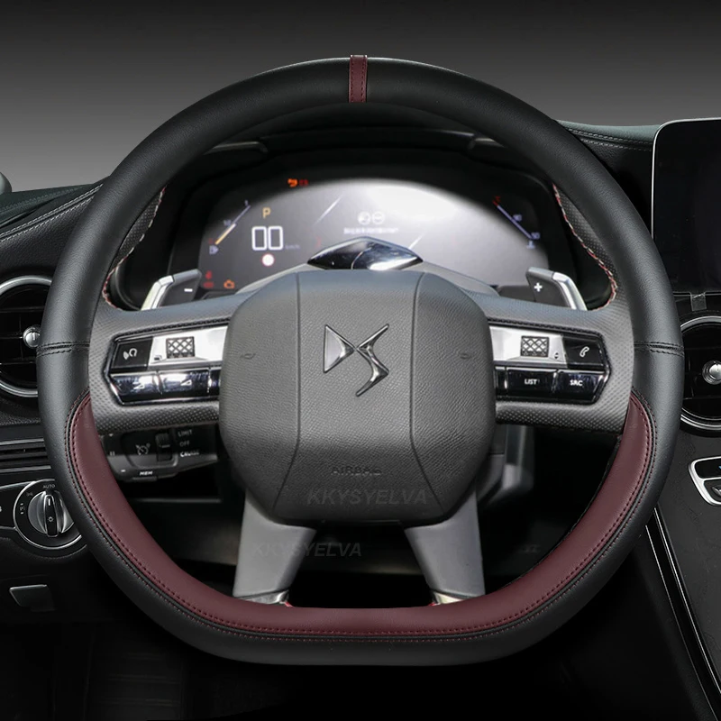 Фото Для Citroen DS3 DS4 DS5 DS5 DS 5LS DS6 DS7 DS9 искусственная кожа из микрофибры D-образной формы 38 см автомобильные аксессуары №3