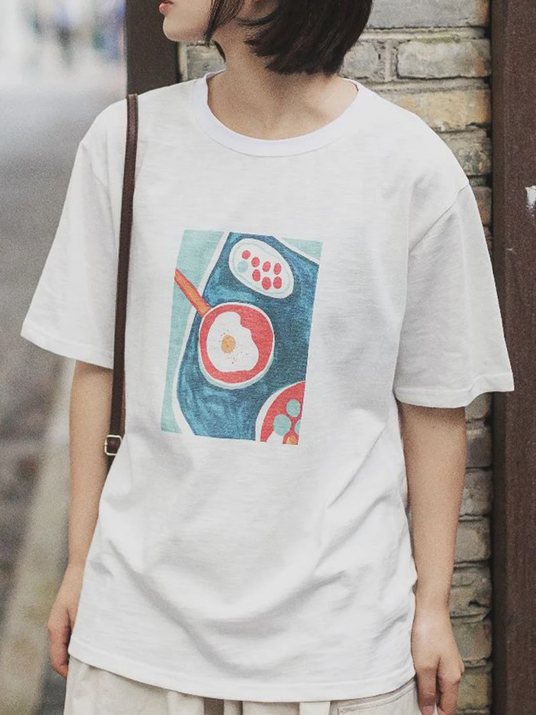 

Fried Egg Graphic Cotton Soft T-shirt Top Women Summer Round Neck Short Sleeve Loose Tee Tops Casual Fashion T-shirts Female