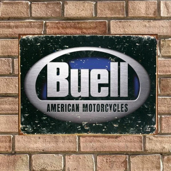 

Классические американские мотоциклы Buell, винтажная Жестяная Табличка для торта, гамбургера, блюда для кафе, клуба, табличка