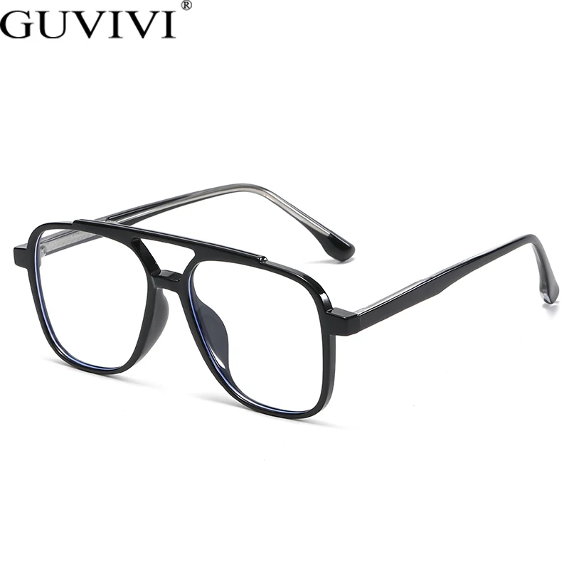 

Retro Double Bridges Square Anti Blue Light Glasses Ultra Light Oversize TR90 Glasses Frame Metal Inlay Arm Jelly Glasses Frame