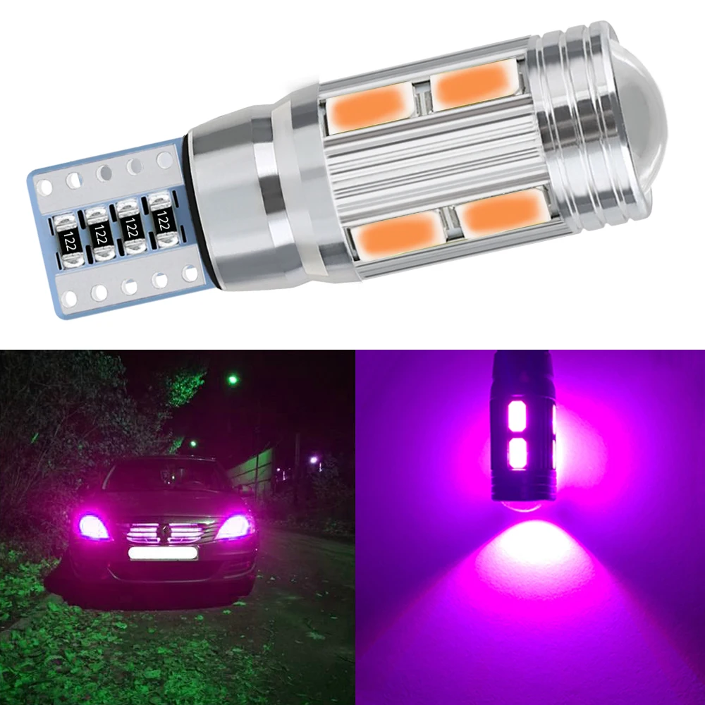 

1pcs T10T W5W 10SMD 5630 Car Brake Bright Bulbs Wedge Turn Signal License Plate Lamp Reverse Light Lamp Turn Signal White Canbus