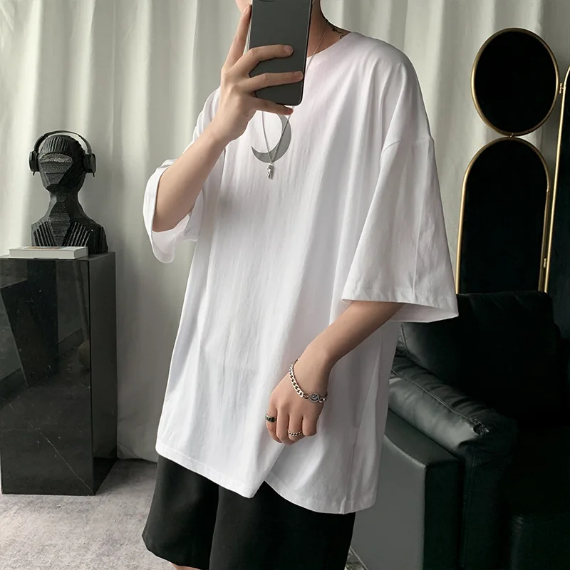 

DE short-sleeved T-shirt men's Korean version trend dark reflective top new summer loose all-match bottoming shirt