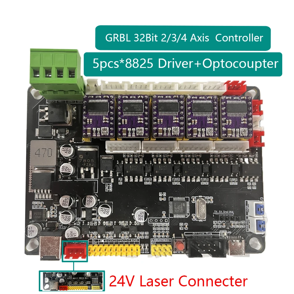 

GRBL Controller CNC Engraving Machine Control Board 4-Axis Integrated Driver 32Bit Stepper Motor Driver машинка на радиоу