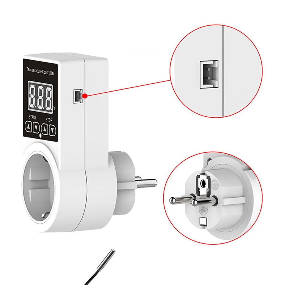 

Digital Thermostat Sockets Thermostat Temperature Switch Heating Controller Multi-Function Timer Socket Heating Cooling 100~240V