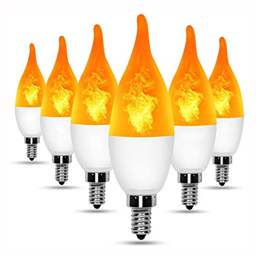 

10Pcs E14 E27 9W Led Simulated Flame Bulbs 220V 85-265V Luces Home Electronic Accessories Lamp Flame light Effect Bulb Lampada