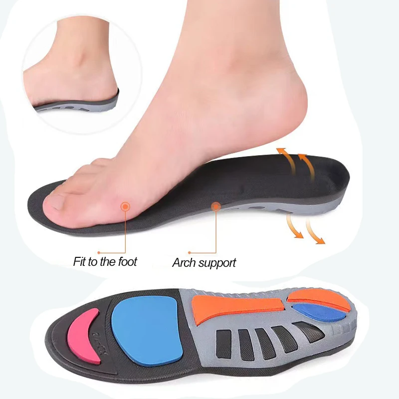 High-elastic shock-absorbing sports insole corrects the inner eight-character X/O-shaped leg arch support orthopedic full pad