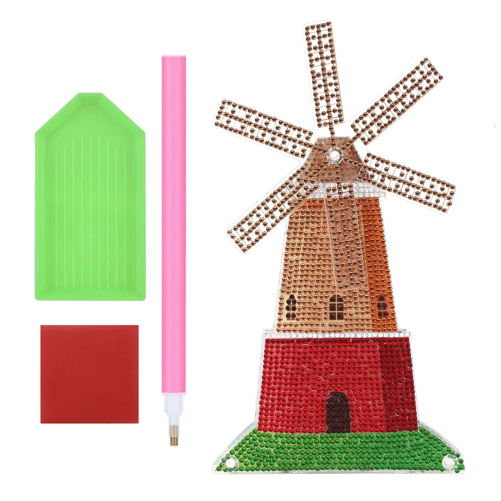 

Diamonds Painting Kits Rotatable 5D Windmill Diamonds Art Paint By Numbers Easy Art Craft Gift For Kids Boys Girls