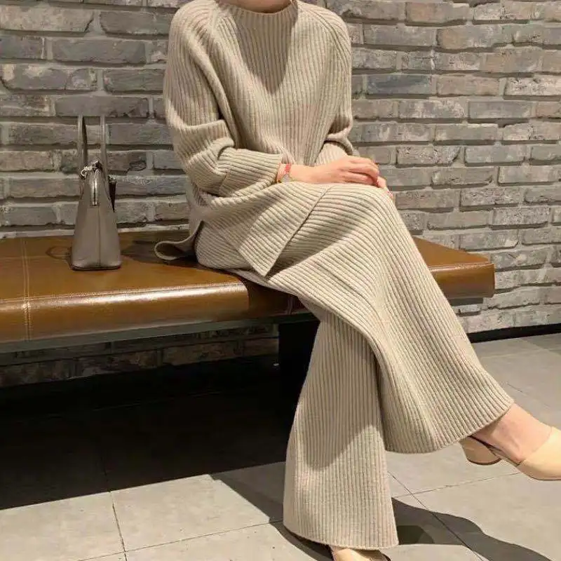 

Европейский Американский модный вязаный костюм большого размера женское платье qiu dong новый недорогой свободный свитер широкий le