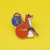cute fox magician hard enamel pin accessories fashion badge jewelry gift