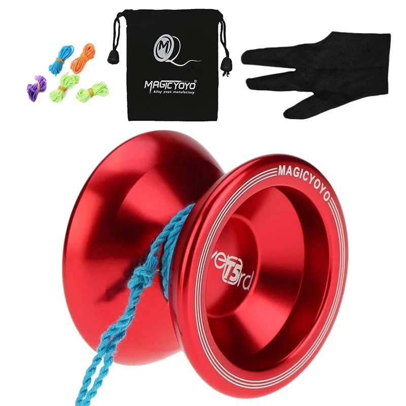 

MAGICYOYO Unresponsive Yoyo T5 Overlord Aluminum Professional Yo-Yos Yoyo Balls With 5 Strings Gloves With Yoyo Bag