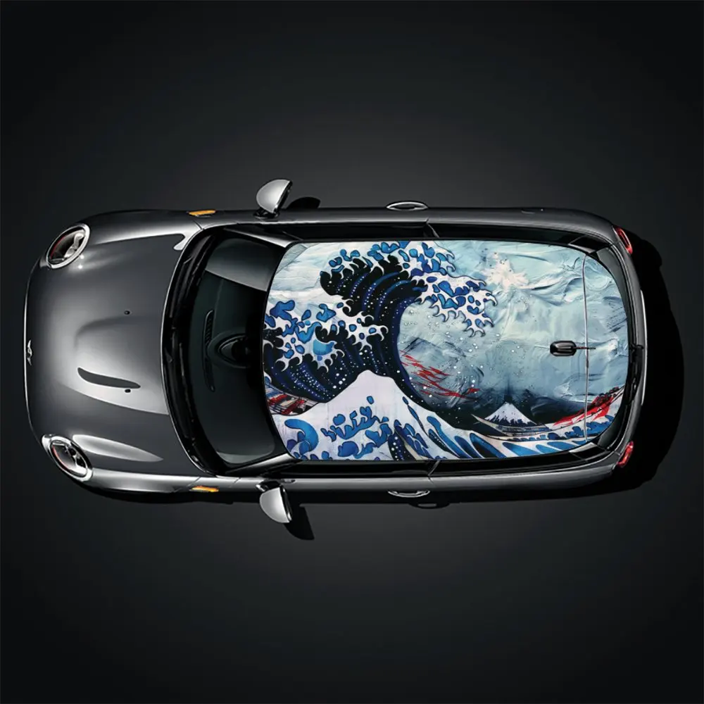 Хирургическая японская морская волна художественная наклейка на крышу