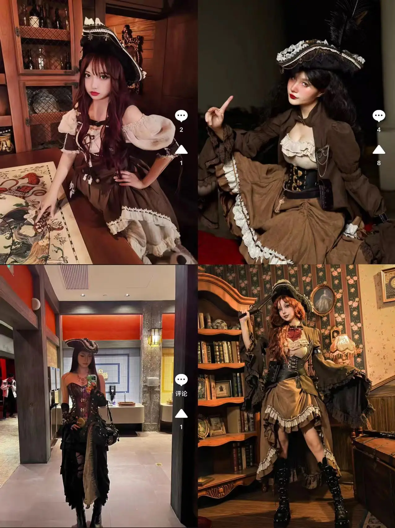 Пиратская шляпа и парики винтажная треугольная с черепом для косплея на Хэллоуин