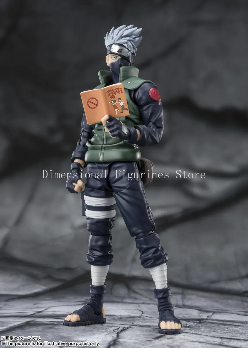 Фото В наличии: Совершенно новый Bandai SHF Naruto Flag Mokakashi 2.0, знаменитый герой с Шаринганом, можно использовать для изготовления подарков и украшений.