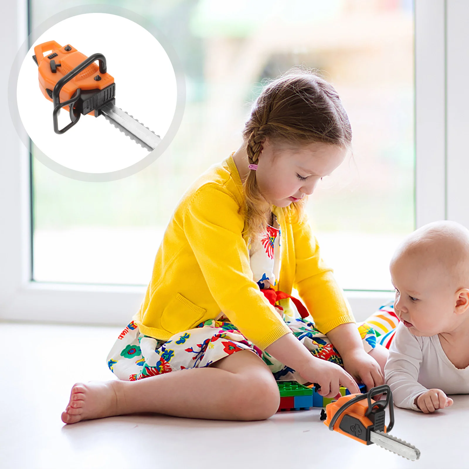 

Mini Lawn Mower Toys Kids Simulation Chainsaw Model House Miniature Pvc Tiny Child