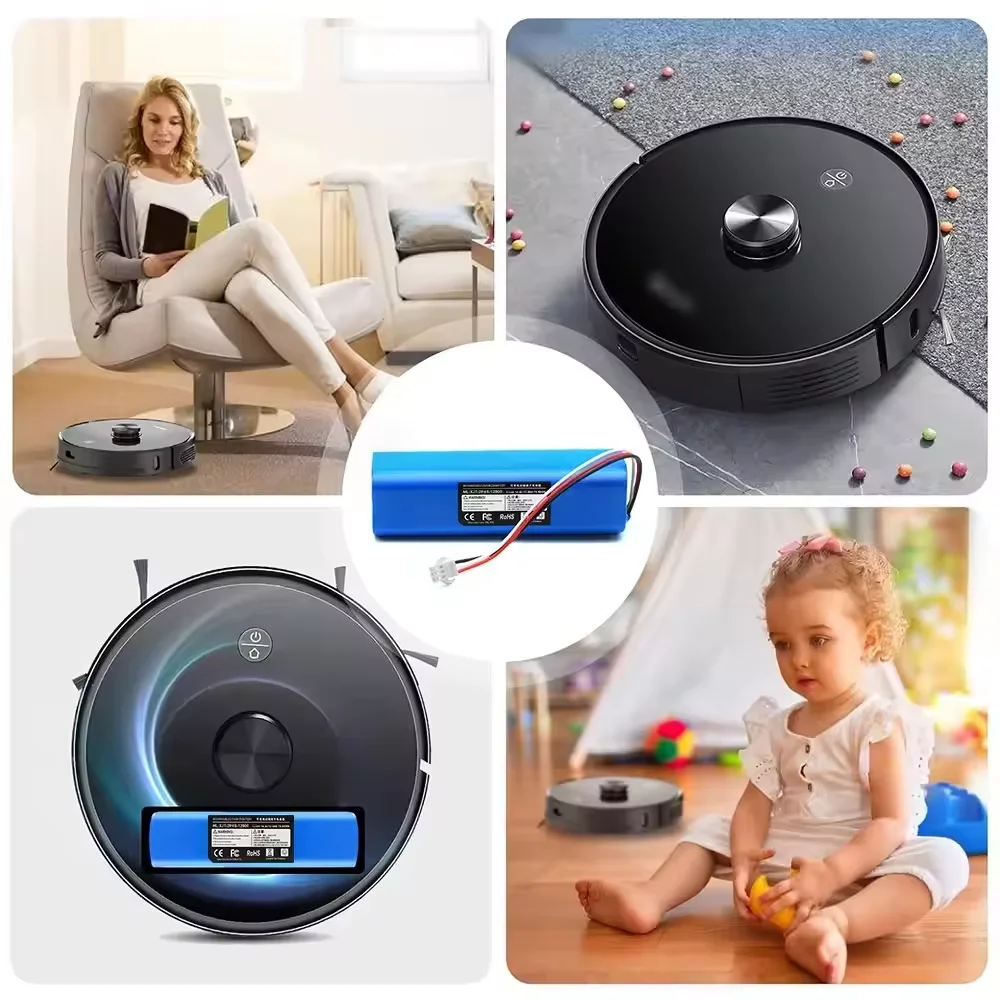 Фото Литий-ионный аккумулятор 14,4 В, 12800 мАч — для Xiaomi Viomi S9/Roidmi Eve Plus/Uoni V980 Plus/LDS M7 Pro/Lydsto R1//Tesvor M1/Neabot N1 N2 №3