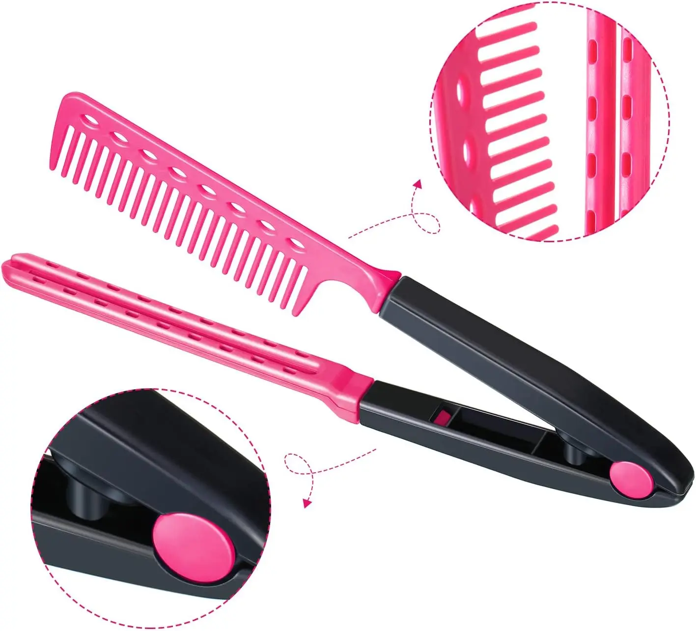 Расческа плоская для выпрямления волос салонная укладки V-образный выпрямитель 2