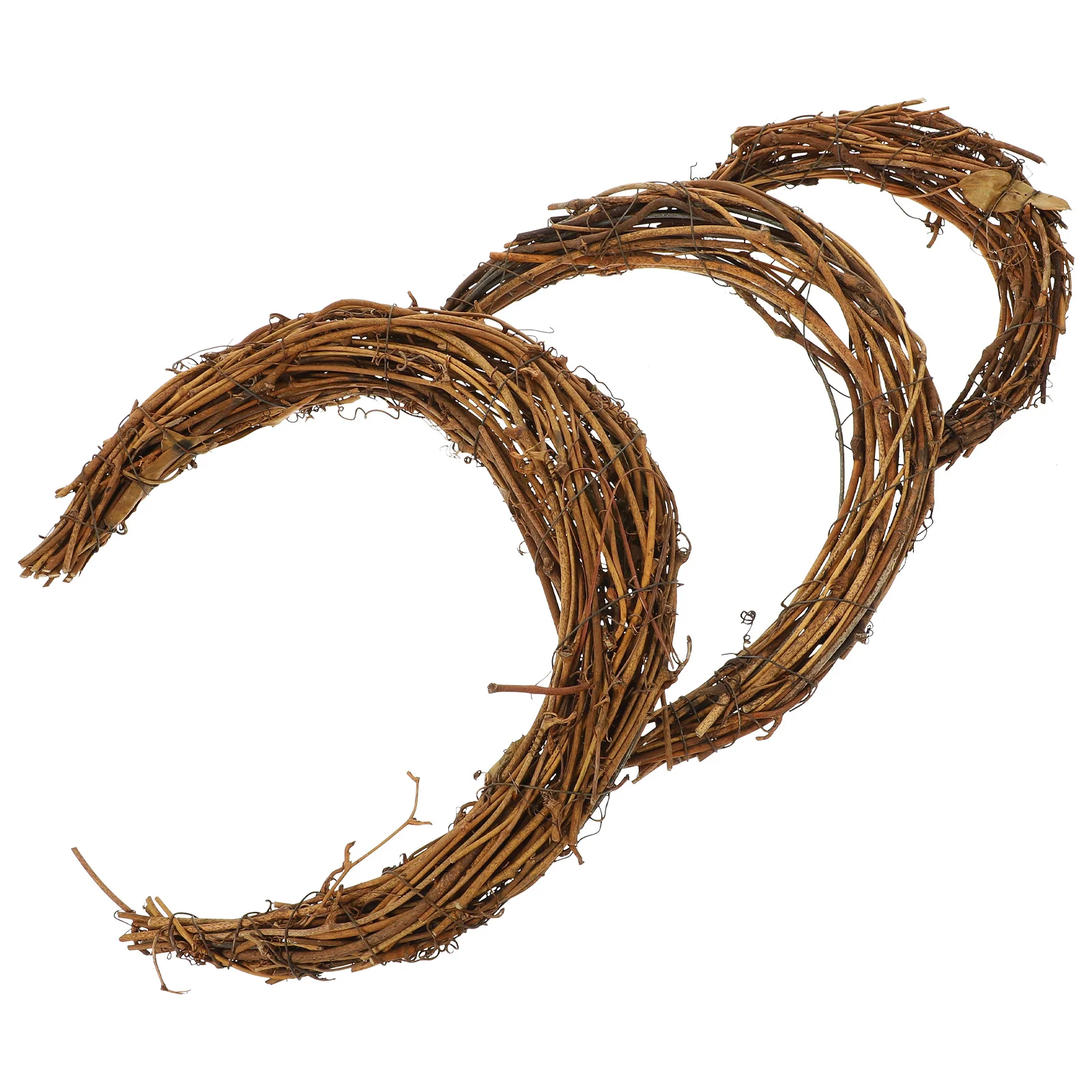 

3 Pcs Moon Vine Garland DIY Rattan Ring Hanging Decoration Wreath Accessory Frame Making Garlands Natural Frames