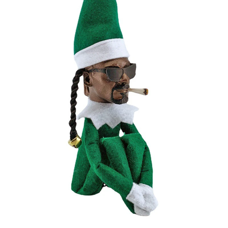 

Home Decor Bent over Christmas Elf Doll Black Felt Doll Resin Doll Living Room Christmas Decoration Resin Doll Craft
