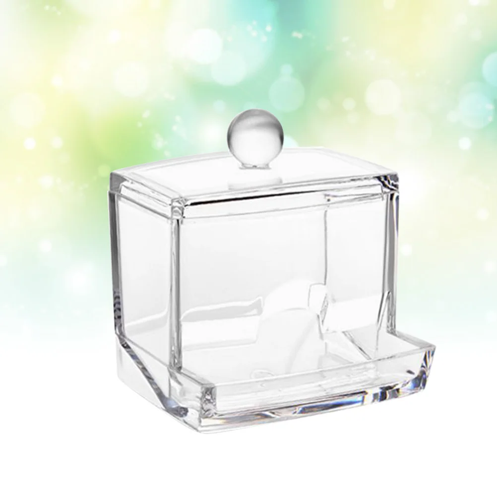 

Bin Organizer Box Toiletry Case Swabs Storage Box Clear Makeup Case Swabs Storage Case Cotton Swab Box