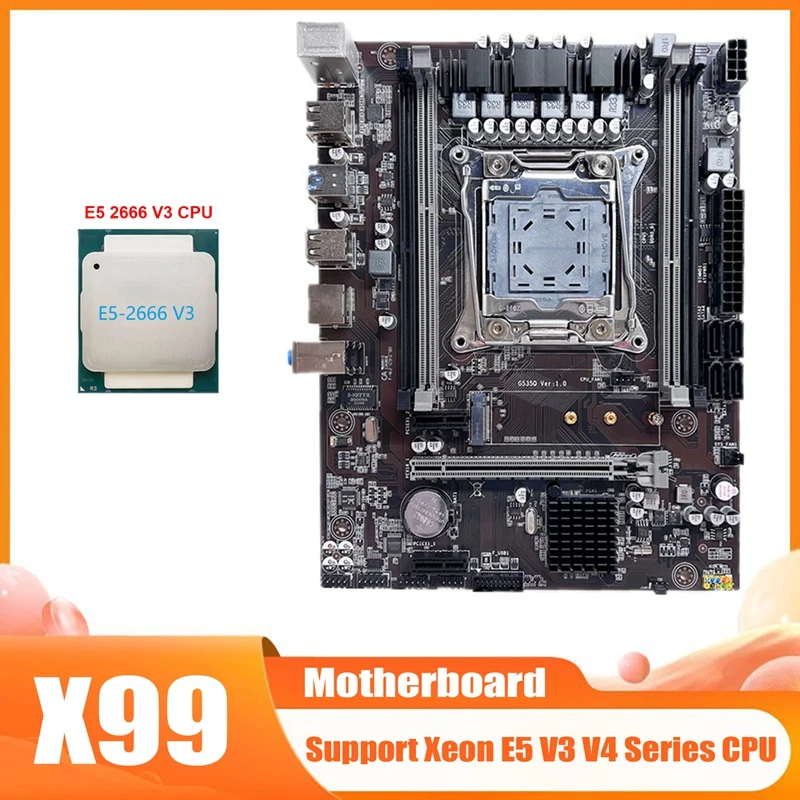 X99 Motherboard LGA2011-3 Computer Motherboard Support Dual Channel DDR4 ECC RAM Memory With Xeon E5 2666 V3 CPU Kit