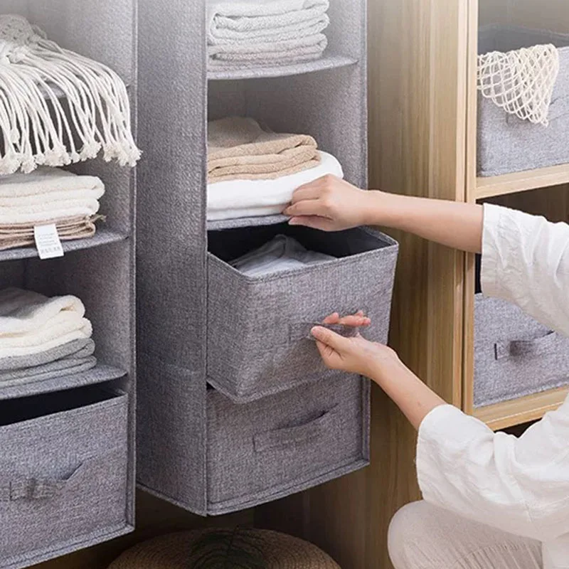 Bolsa de almacenamiento colgante para armario органайзер портативный насадка 1/3/4/5 estilo cajón стираемый