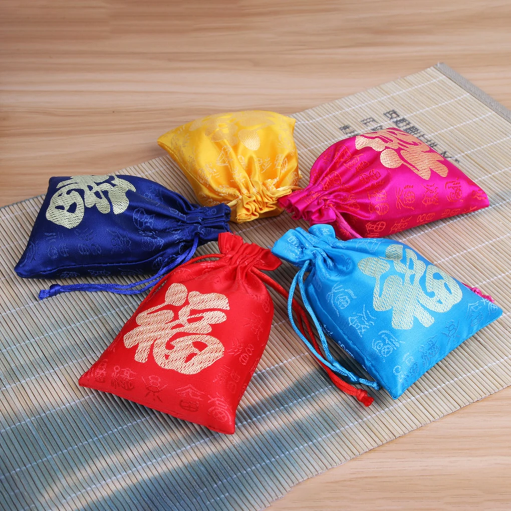 

Ювелирные изделия в китайском стиле двусторонний карман на шнурке для подарка, Сумка с кольцом регулируемые кармашки, органайзер для свадебных девушек