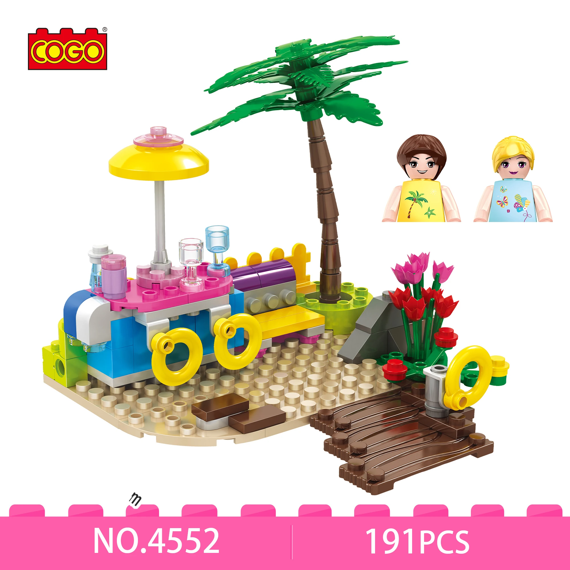 Cogo Beach Summer Party Набор морских блоков для пикника MOC девочек Идеальный