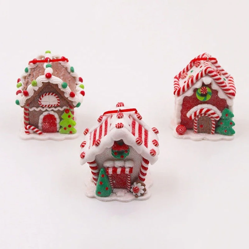 Рождественский пряничный домик из ПВХ глины украшение для праздничной вечеринки