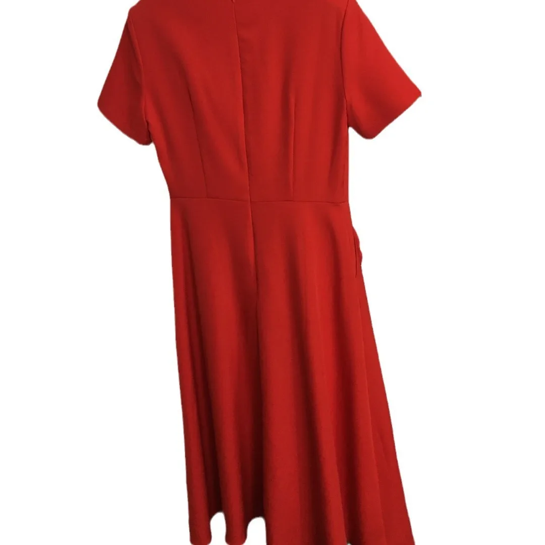 Женское платье с коротким рукавом [zoci] осеннее объемным цветочным украшением и