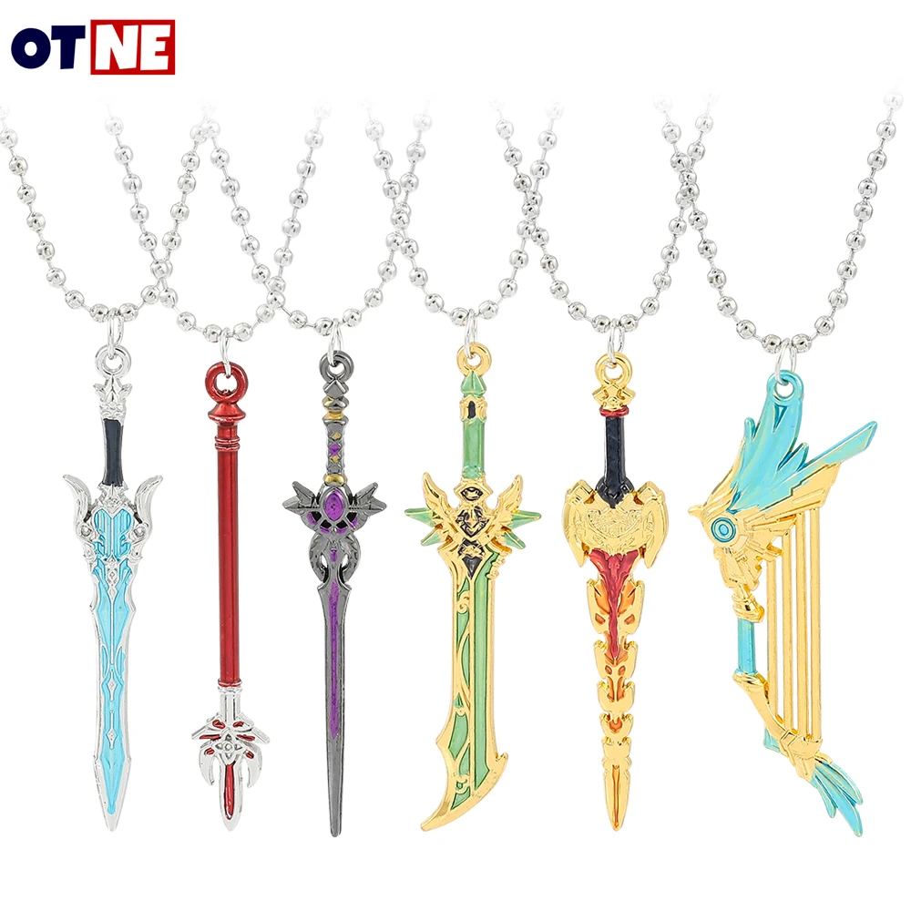 

Genshin Impact Sword Necklaces Cosplay Weapons Skyward Blade Wolf's Gravestone Choker Necklaces Women Men Gifts