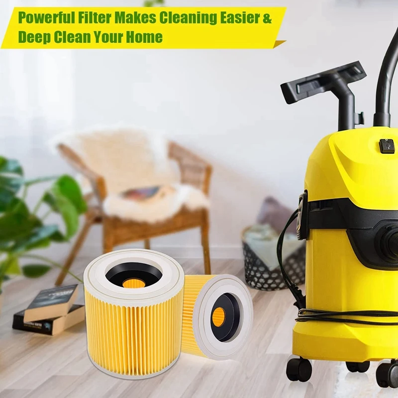4X картриджный фильтр для Karcher WD3 Premium WD2 WD3P MV2 MV3 Сменный пылесоса