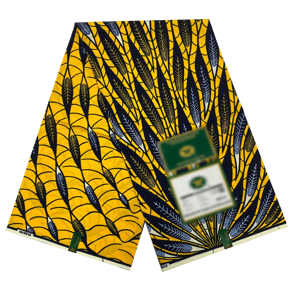 

100% Cotton African Wax Fabric Veritable Wax Nigerian Ankara Block Prints Batik Fabric Dutch Pagne 6yards For Sewing VL-04