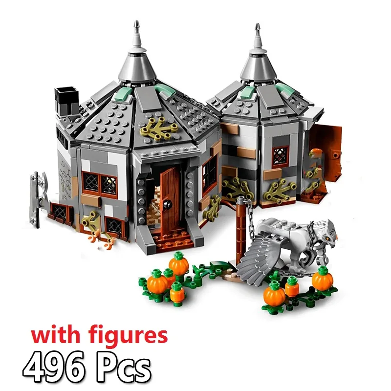 

496pcs Magical World of Wizards Hagrid Hut Buckbeak Rescue Harris House 11343 Building Blocks Toys Compatible With Model 80024