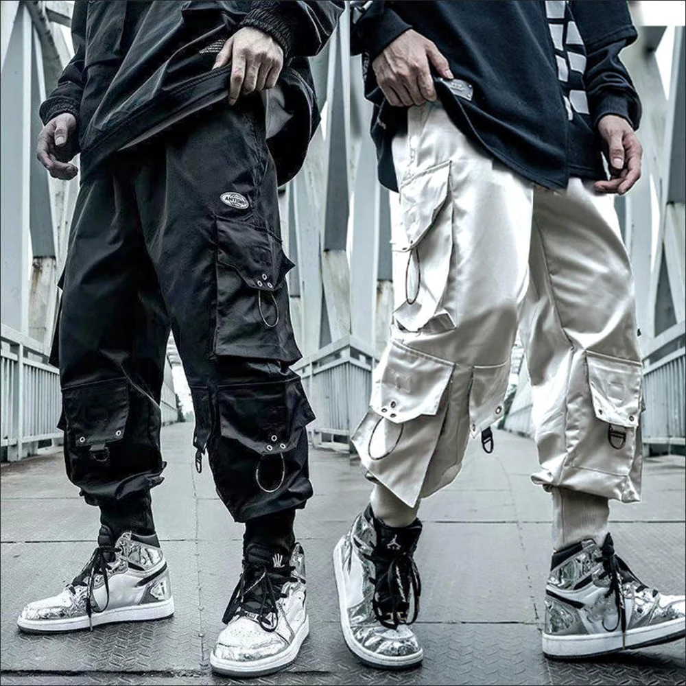 

Guochao Functional Multi-pocket Design Overalls Men Summer New Loose Trendy Brand Hip-hop Trousers Street Sports Wide-leg Pants